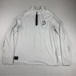 Rhone Peloton Mens White 1/4 Zip Large Athletic Cycle Gym Athleisure Athletic